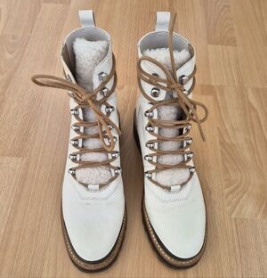 Marc Fisher White Leather Boots Size 7